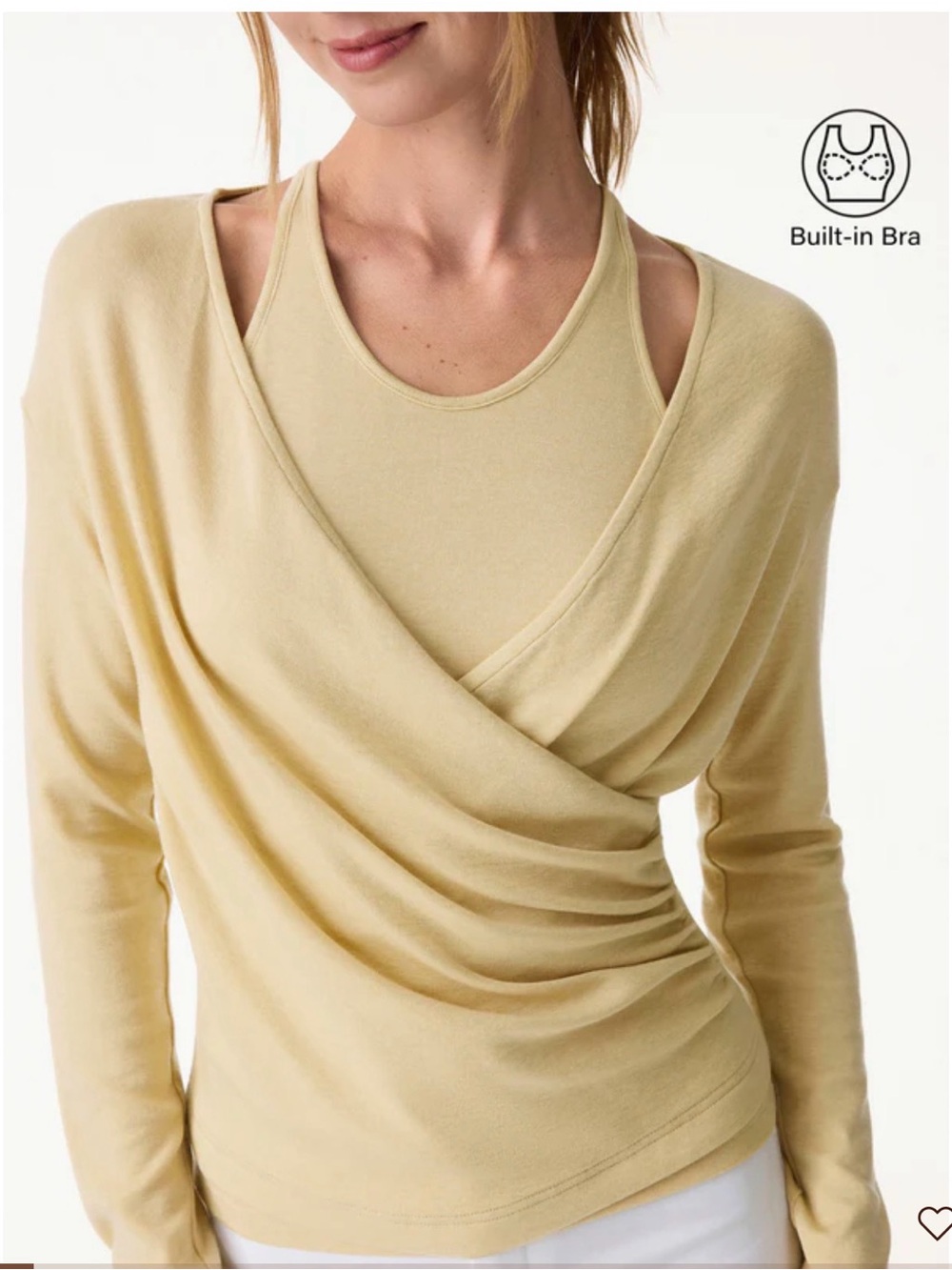 NWT OGL Move 2pc Butter Yellow Biscotti Cami Set Surplice Ruched Top Size M